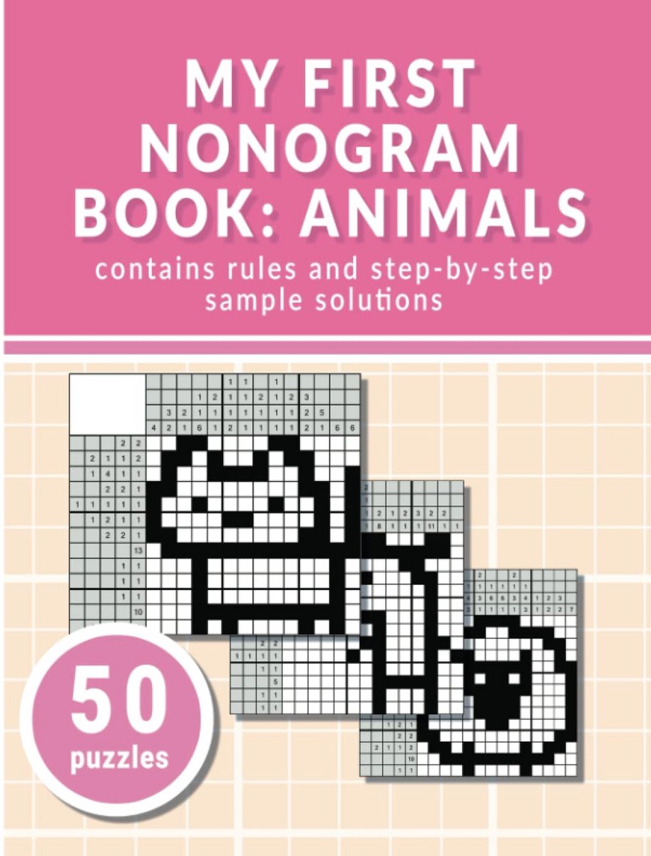 Eerste Nonogram Puzzelboek Dieren Logica Spelletjes voor Kinderen