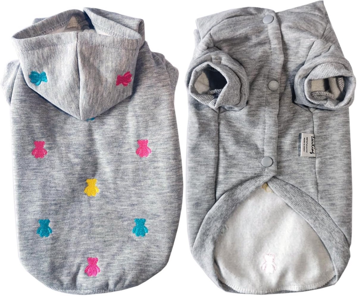 Warme Grijze Hoodie Sweater voor Kleine Honden en Huisdieren - Winterjas
