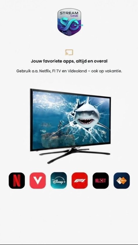 Stream One® 4K TV Cast – Android 14 – Draadloos Streamer – HDMI – Wifi – Smart TV Upgrade