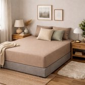 Saphira COMFORT Jersey Hoeslaken – Taupe – 160x200 cm – 30 cm Matrashoogte – 100% Katoen – 160 GSM – 360° Elastiek Rondom – Glad & Rekbaar