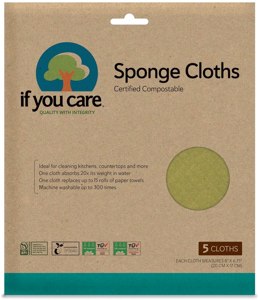 Set van 5 Natuurlijke Sponsdoeken - Duurzaam en Absorberend Keukentextiel