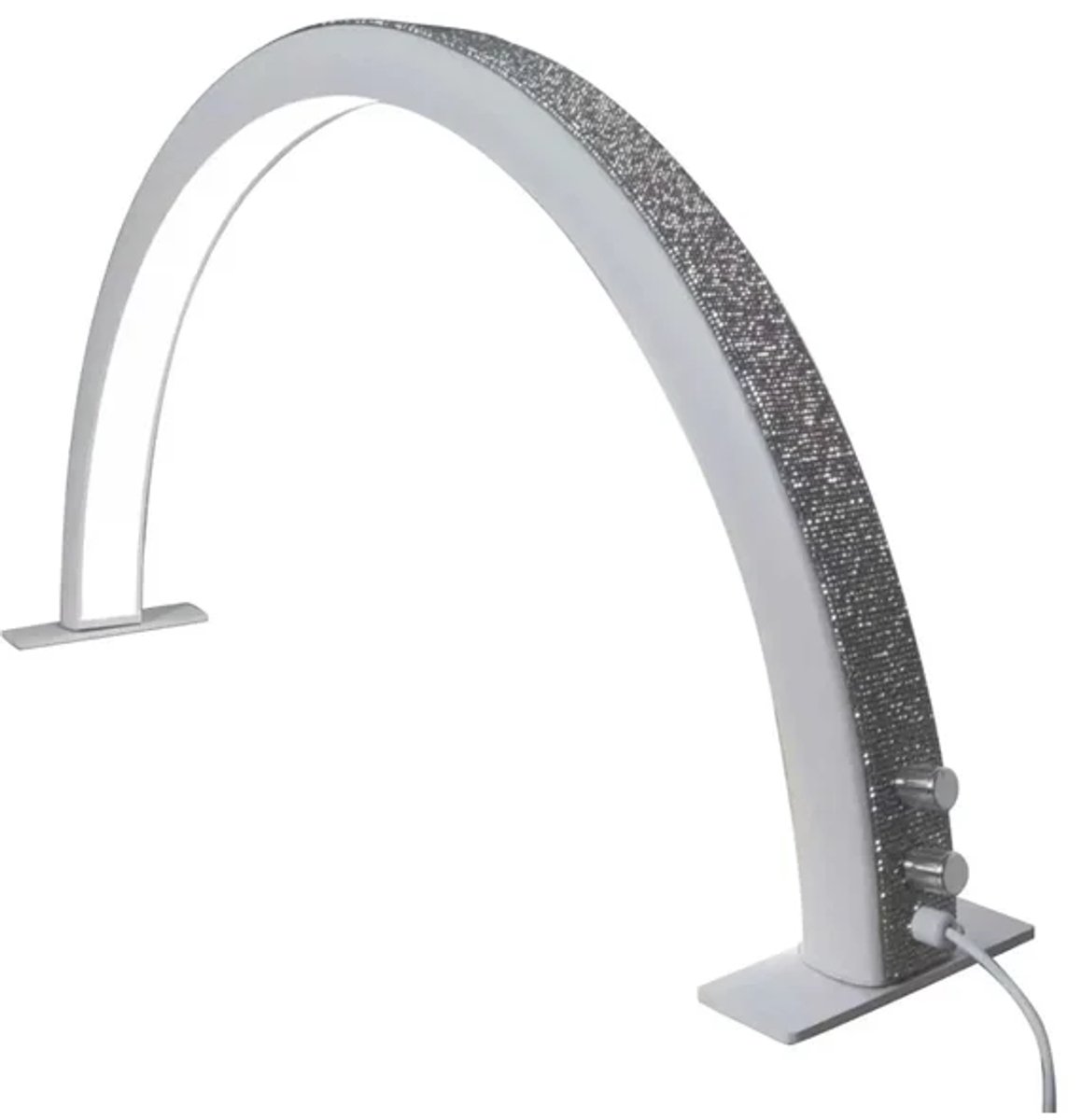 Half Moonlight Led Lamp- Moon Light Tafel Lamp For Nails – Salon Led Lamp - Nagel Salon - Nagelstyliste – Beauty – Moonlamp – Moon Light Lamp-wit met diamonds (STRASS steentjes)