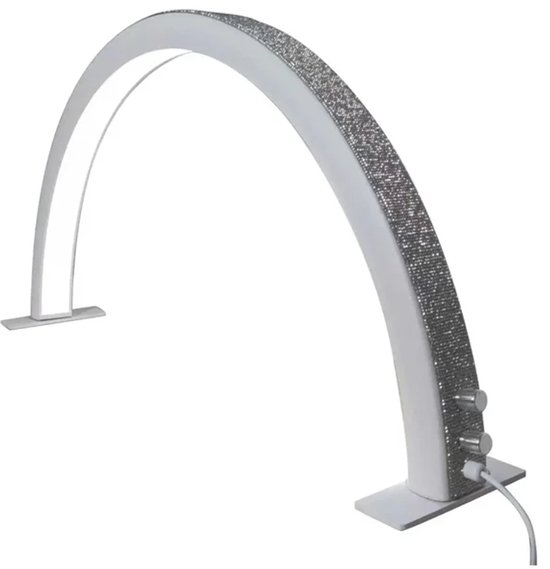 Half Moonlight Led Lamp- Moon Light Tafel Lamp For Nails – Salon Led Lamp - Nagel Salon - Nagelstyliste – Beauty – Moonlamp – Moon Light Lamp-wit met diamonds (STRASS steentjes)