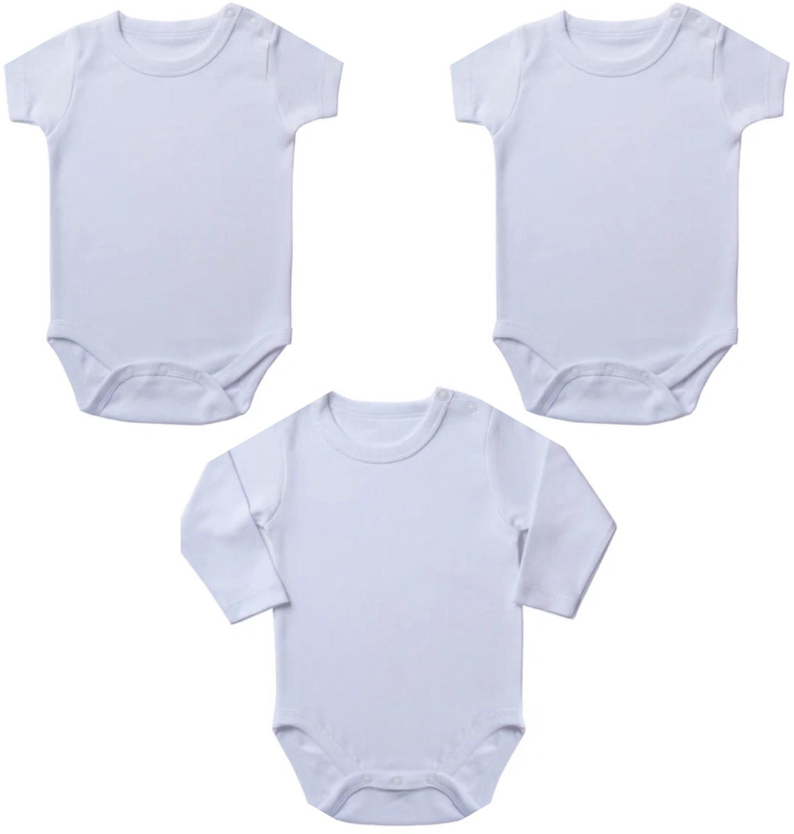 Embrator Baby Rompers 3-stuks wit maat 9-12 maanden