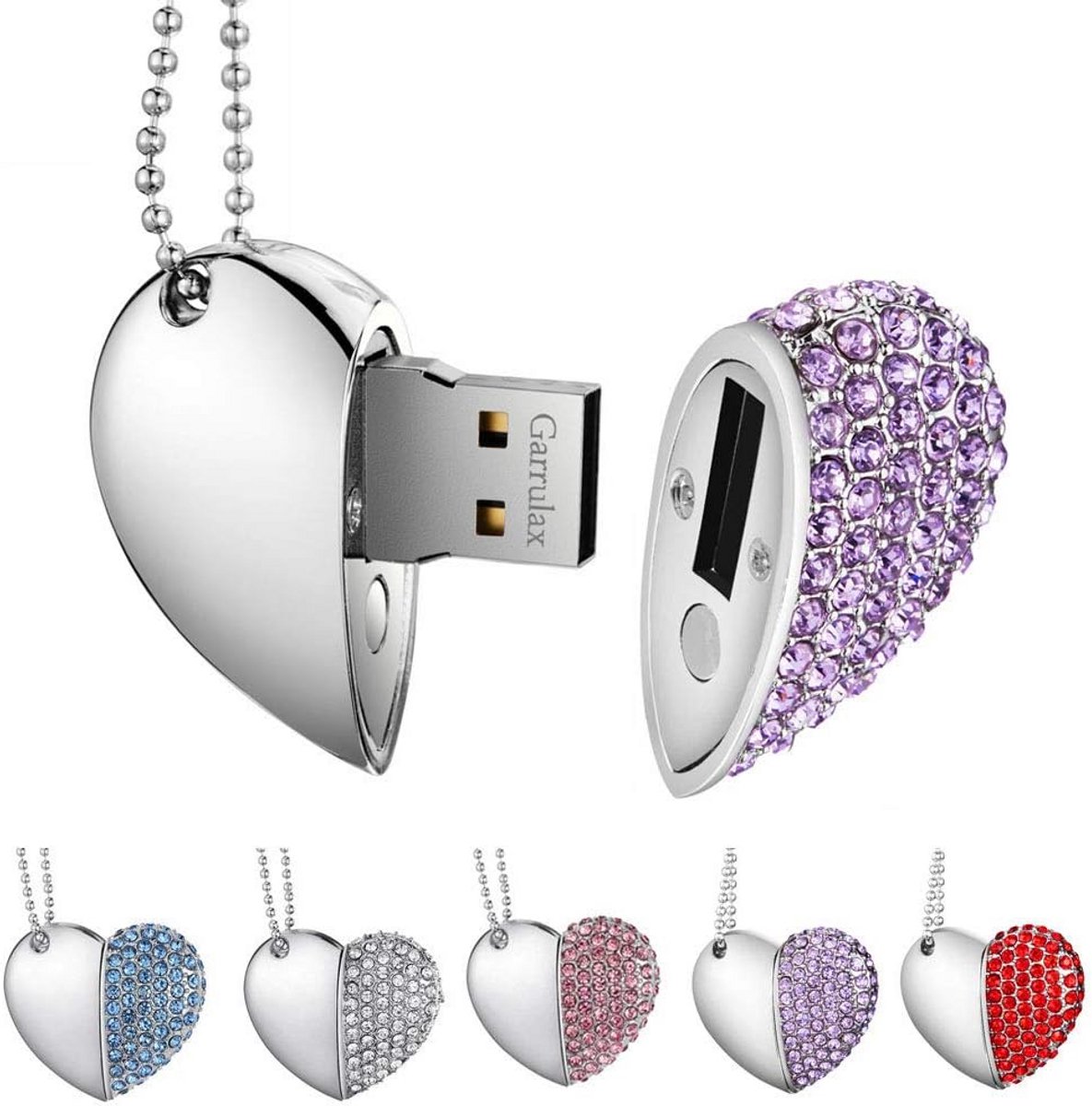 Snelle USB 2.0 Geheugenstick in Hartvormig Diamant Design