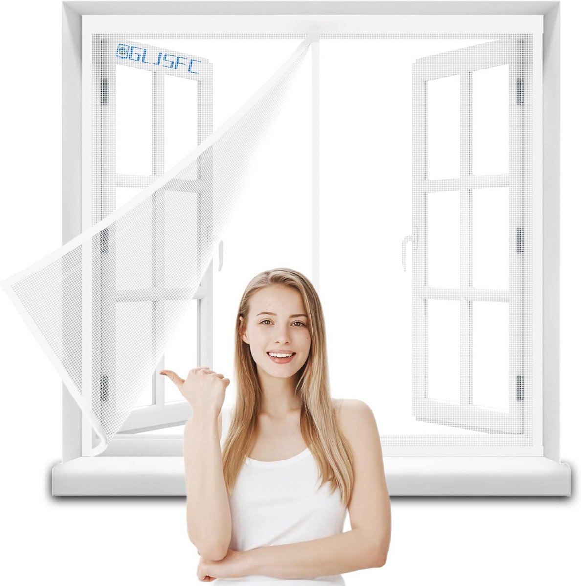 Magnetisch Hor voor Deur en Raam 100x210cm Wit - Muggenvrij Zomer