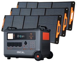 OSCAL PowerMax 6000 - Draagbaar Power Station - 3600Wh - 3x 200W Zonnepaneel Image