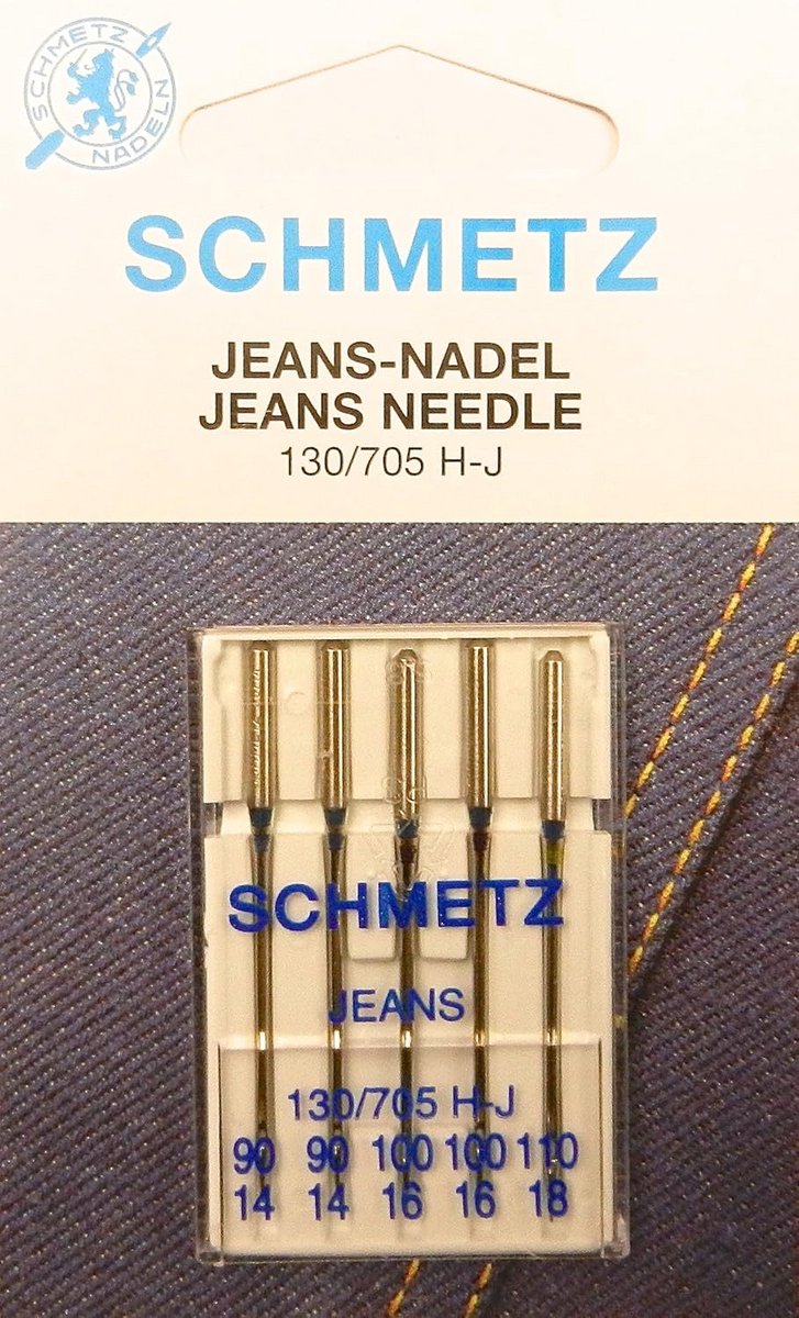 5 Jeans Naaimachine Naalden Assortiment (90/14, 100/16, 110/18) - Sterk en Duurzaam