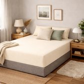 Saphira COMFORT Jersey Hoeslaken – Creme – 180x200 cm – 30 cm Matrashoogte – 100% Katoen – 160 GSM – 360° Elastiek Rondom – Glad & Rekbaar