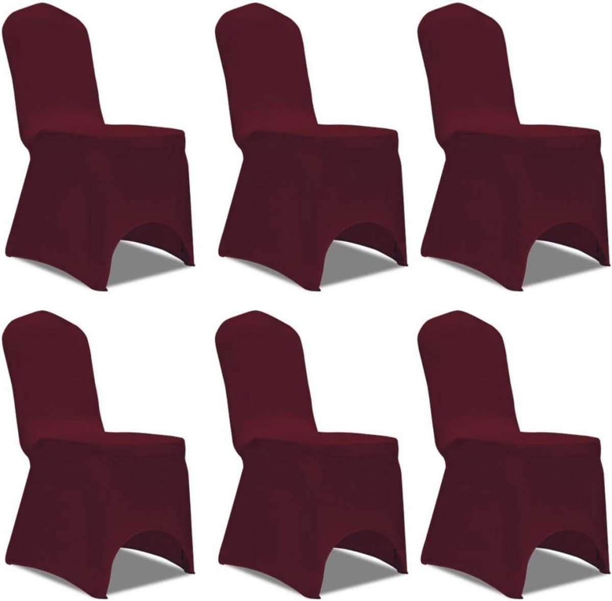 6x Stretchy Stoelhoezen Bordeauxrood – Universele Wasbare Stoelbekleding voor Feest en Thuis