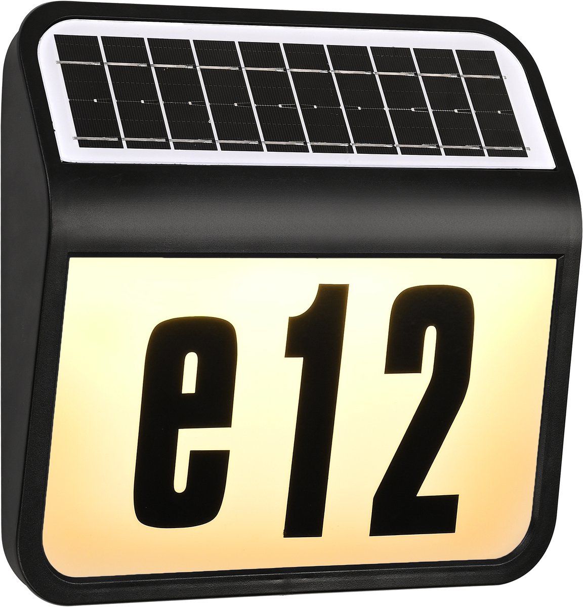 Froadp Huisnummerverlichting op zonne-energie met 2 LED's - huisnummerbord, huisnummerverlichting, wandlamp zwart