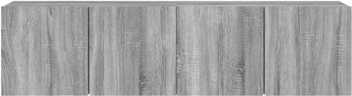 TV-meubel wandkast set 2 stuks – Urbanhome Sonoma Grey TV-wandkasten 80 cm – Lowboard met royale opbergruimte, Wandmontage, Televisiekast voor woonkamer, Modern design, Grijs Sonoma
