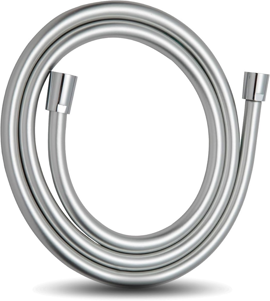Doucheslang 1,6 m - Flexibele PVC douchepijp met anti-knik - Handheld douchekopslang voor badkranen - Zilverkleurig