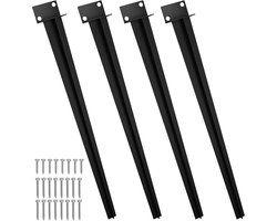 Grondanker / Paalhouder 50 cm – Verzinkt Staal – Zonder Beton – Voor Schutting, Pergola, Carport & Tuinhuis – 4er Set – Zwart