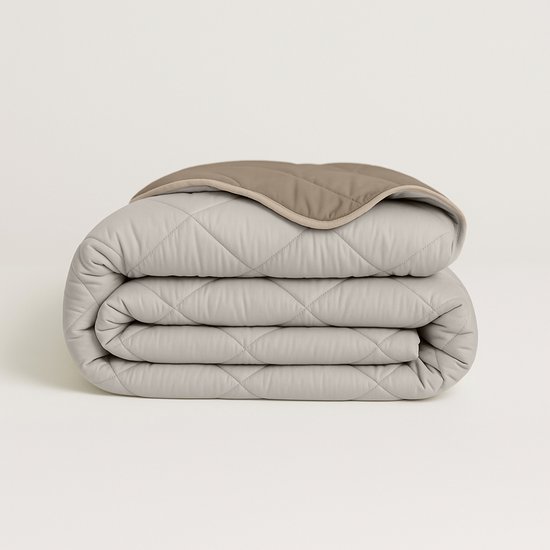 Y-NOT Dreambed Original All Year Offwhite/Taupe 200x220 - Tweepersoonsdekbed - Dekbed Zonder Overtrek - Wasbaar Hoesloos Dekbed - 30 dagen proefslapen - Bedrukt dekbed - Dekbed met vaste overtrek - All year winterdekbed & zomerdekbed