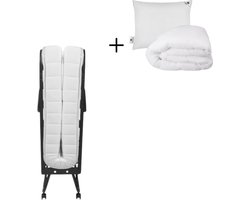 Troonz® Opklapbed Verona 140x200 cm - Logeerbed met Ergonomisch Matras van 11cm - incl. Hoofdkussen en Dekbed - Lattenbodem - Incl. Wielen