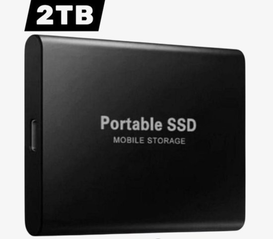 Draagbare SSD Externe Harde Schijf - draagbare SSD - 2TB aan Opslag - Pc storage - Opslag extern pc of laptop - USB 3.1- type C - Portable SSD Mobile storage - Smart Portable - externe SSD