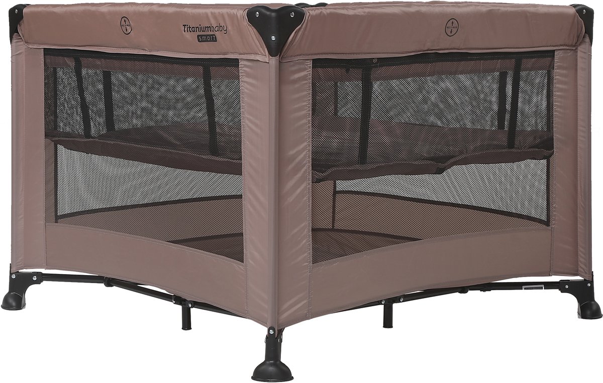 Titaniumbaby Opvouwbare box SMART Mason met verhoger 100x100 cm Taupe inclusief draagtas – foto 7