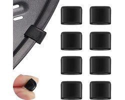 8 stuks - Siliconen beschermhoes voor airfryer - Vervangende siliconen voetjes voor airfryer - Beschermkap van siliconen - Zwart - airfryermat - krasbestendig ontwerp - beschermt de bakplaat - compatibel met diverse merken airfryers