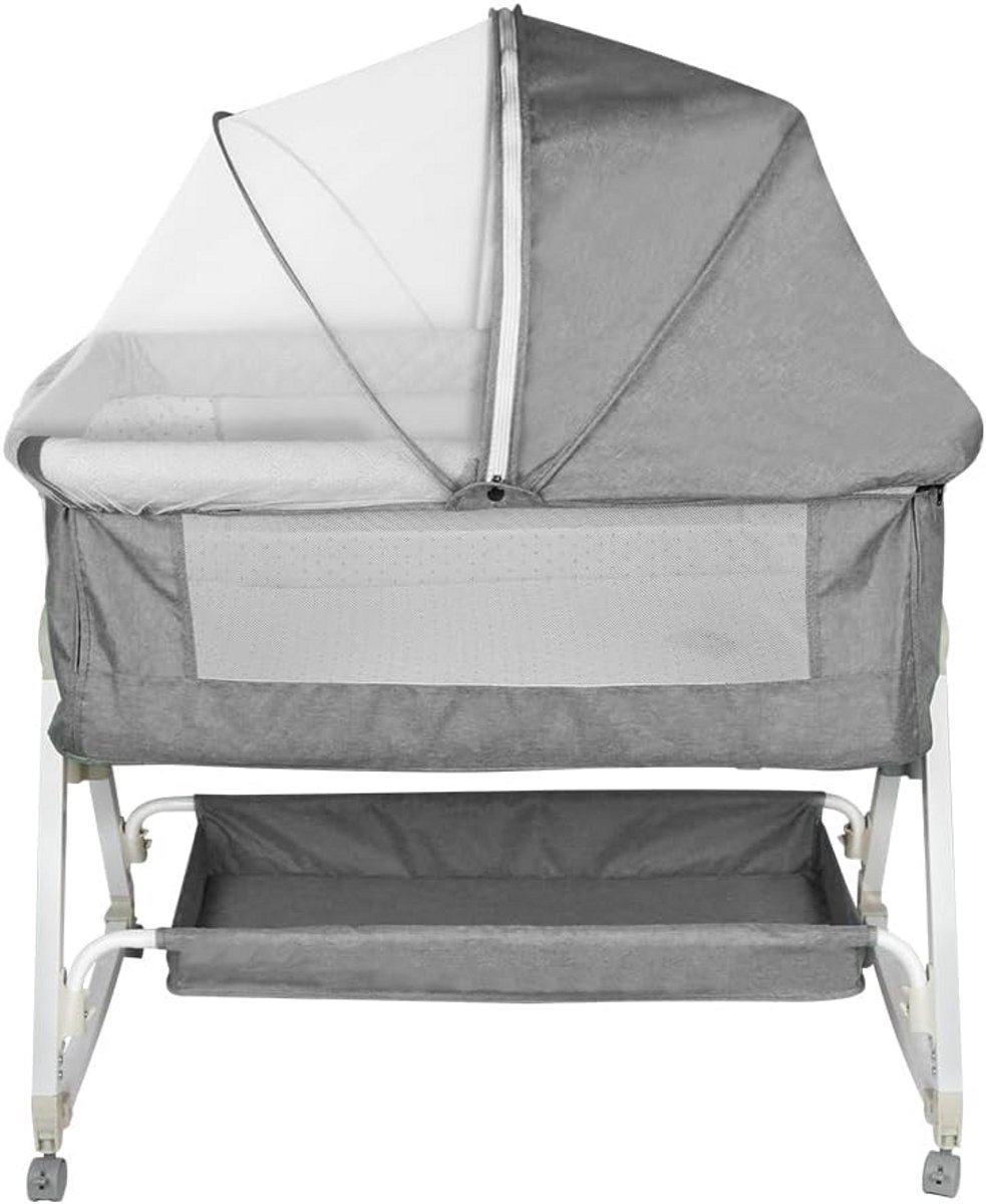 Verstelbare Baby Co-sleeper met Matras - 3-in-1 Reiswieg en Bijzetbed