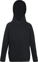 Fruit of the Loom Kids hoodie - Maat 152 (12-13) - Kleur Zwart