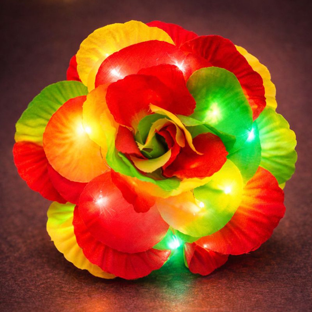Salvaro LED Bloem - Lichtgevende Carnavalsbloem - 8 lichteffecten - Rood, Geel, Groen - vastelaovend