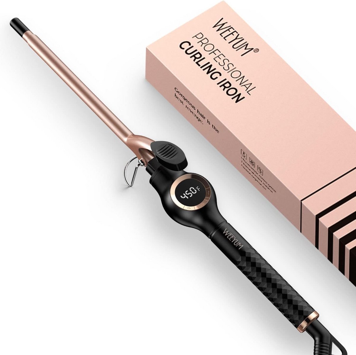 Dunne Krultang 9mm voor Korte Kapsels met Keramische Toermalijn Coating