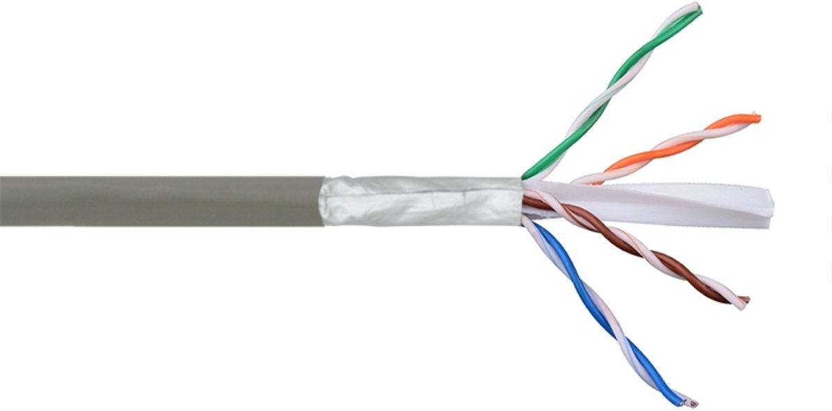 CAT6 FTP Ethernet Kabel Rol 305 m – CCA – Afgeschermd – Grijs - 305 Meter [20048]