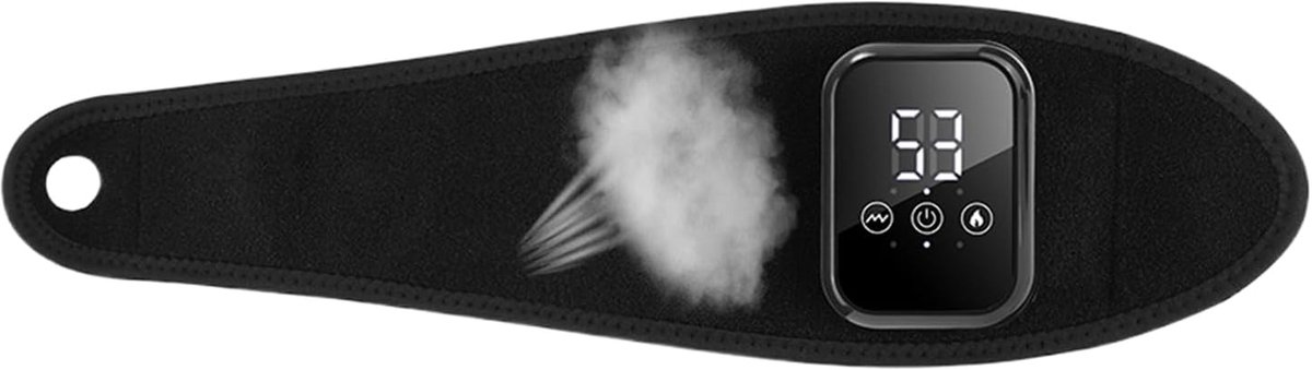 Verwarmde polsband, verwarmde polswarmer，thermo-massageapparaat voor de handen, verwarmingskussen voor polsen met elektrische thermoband, instelbare vibratie，zwart