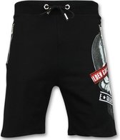 ENOS Korte Joggingbroek Heren - Zwarte Mannen Shorts - Maten: M