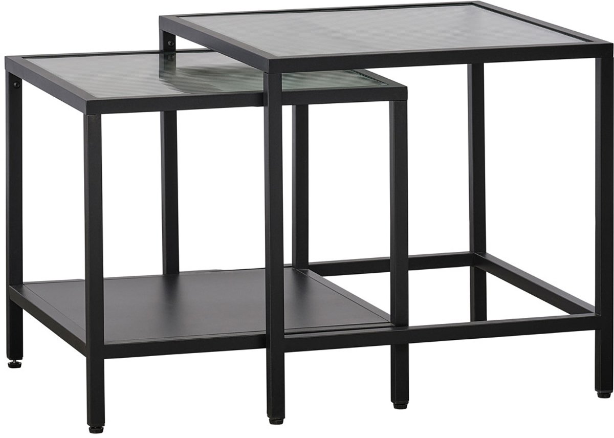 Giga Living Bijzettafel set - Metaal Zwart - 12kg - Bronco