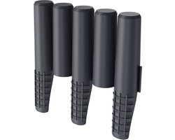 Aufun Decoratieve Tuinrand 5,6m Houtlook - 20 Stuks Kunststof Maaikant & Beetrand - Antraciete Palisade Voor Tuinafscheiding