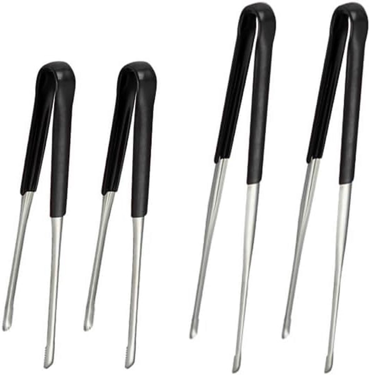 Set van 4 RVS Serveertangen Keukentang BBQ Tang Grilltangen Keukengerei 2 Maten