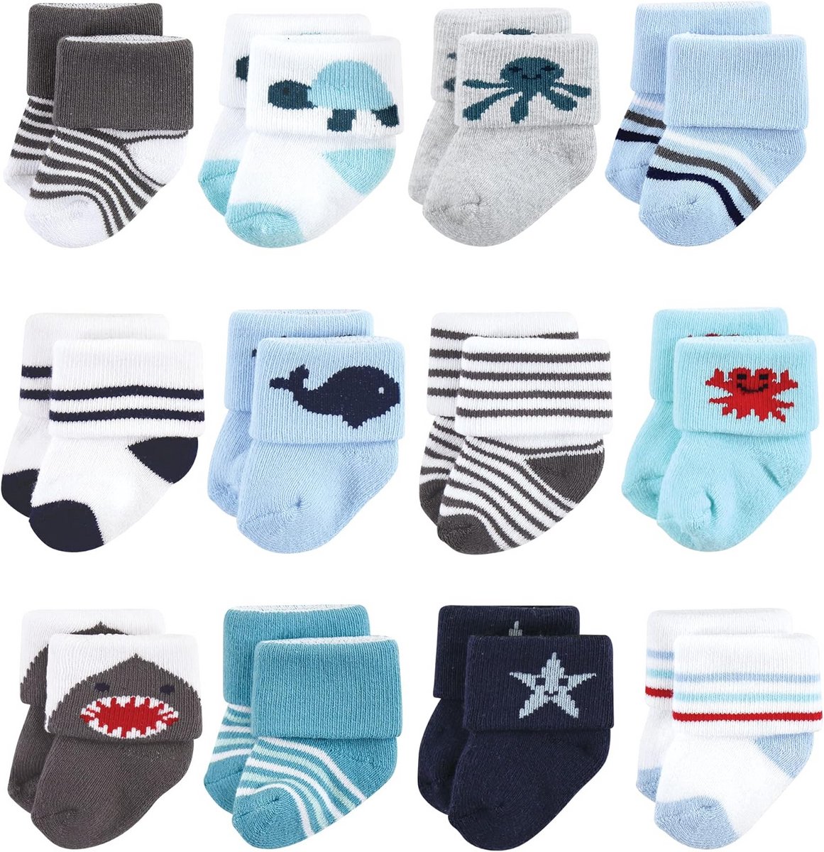 Baby Sokjes Katoen Zee Dieren 0-6 Maanden - Zachte F অ্যান্টs en Newborn Sokjes