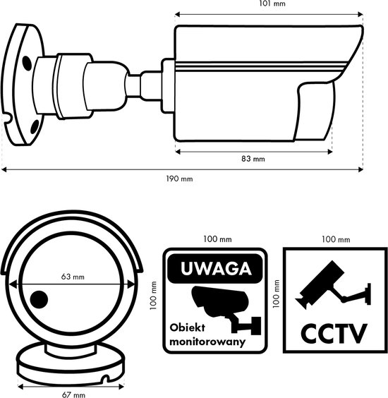 Set van twee dummy camera - IR-LED's, wit, voeding 2xAA (niet meegeleverd), ABS, IR1800 WT — afbeelding 2