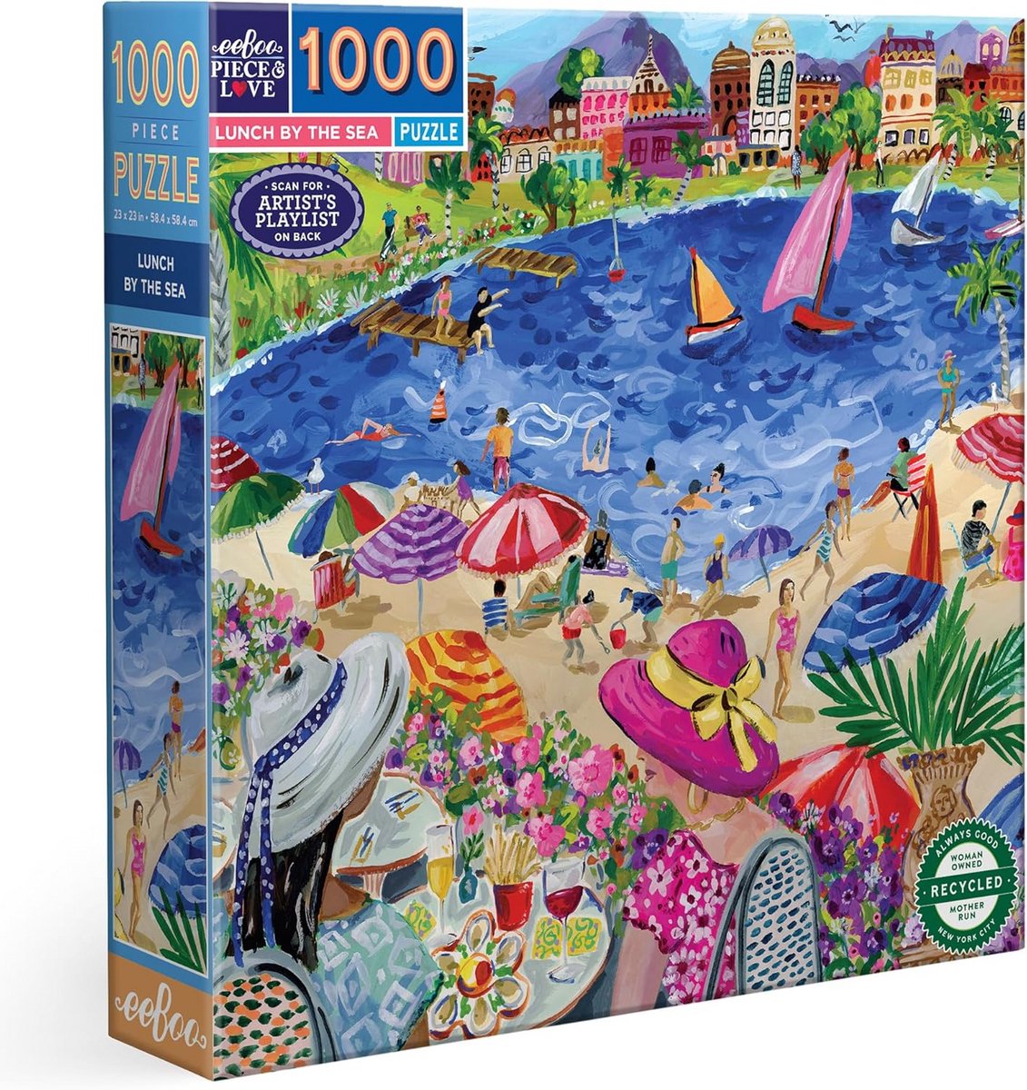 Puzzel 1000 Stukjes Luxe Lunch aan Zee - Volwassen Puzzel 58,5 x 58,5 cm