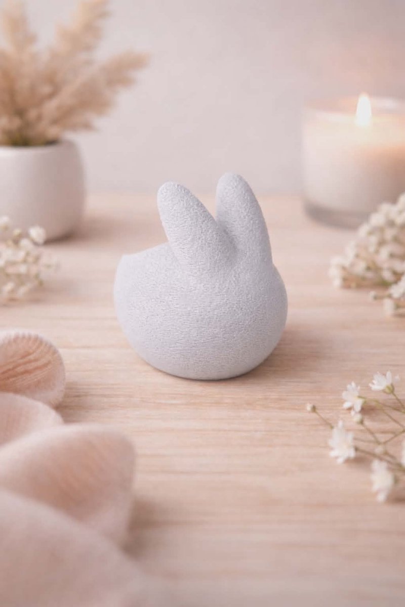 Moderne Bunny Theelichthouder – Grijs – 3D Geprint – Vrolijk Pasen - Rona Design - Paasdecoratie - Pasen - Kaarsenhouder - LED kaarsen