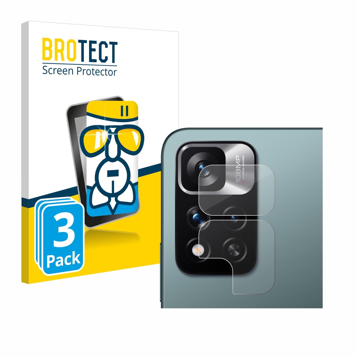 Screenprotector 3 Stuks voor Xiaomi Redmi Note 11 Pro+ 5G (ALLEEN Camera Lens) Beschermglas transparant
