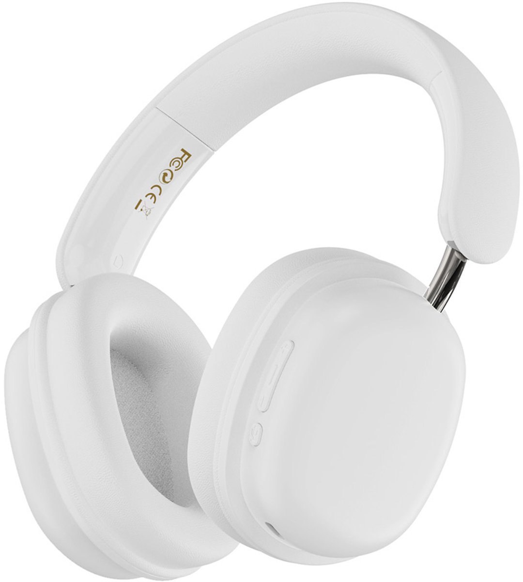 WiWU Elite Draadloze Over Ear Koptelefoon - Bluetooth 5.3 - Deep Bass Met Microfoon - 60 Uur Accuduur - Wit