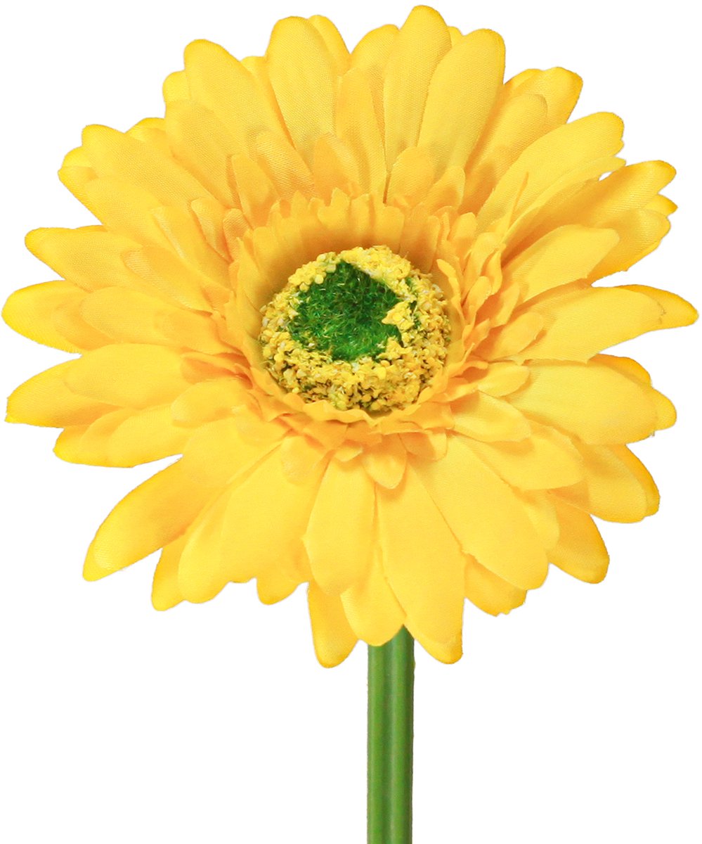 Viana Kunstmatige gerbera's, zonnig geel, tuinbloem, 47 cm, 6 stuks, 6 Stück Gelb
