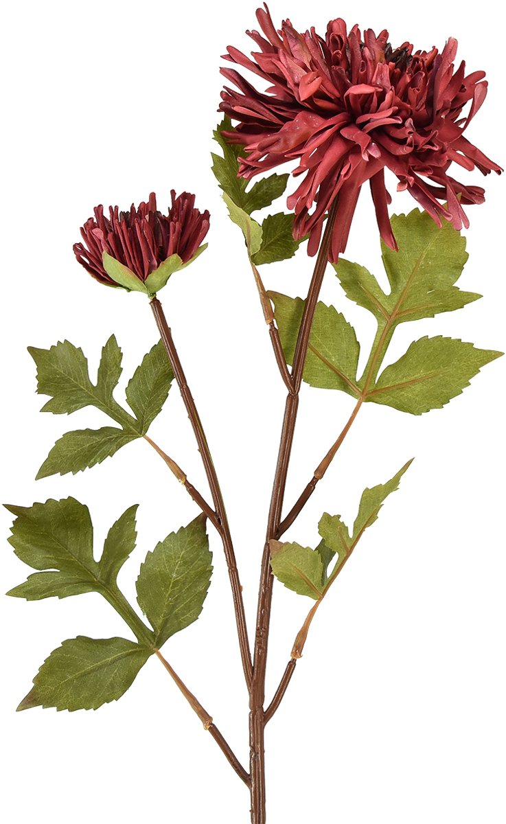 Viana Kunstchrysant in bordeaux Ø5cm/Ø11cm L70cm Rood