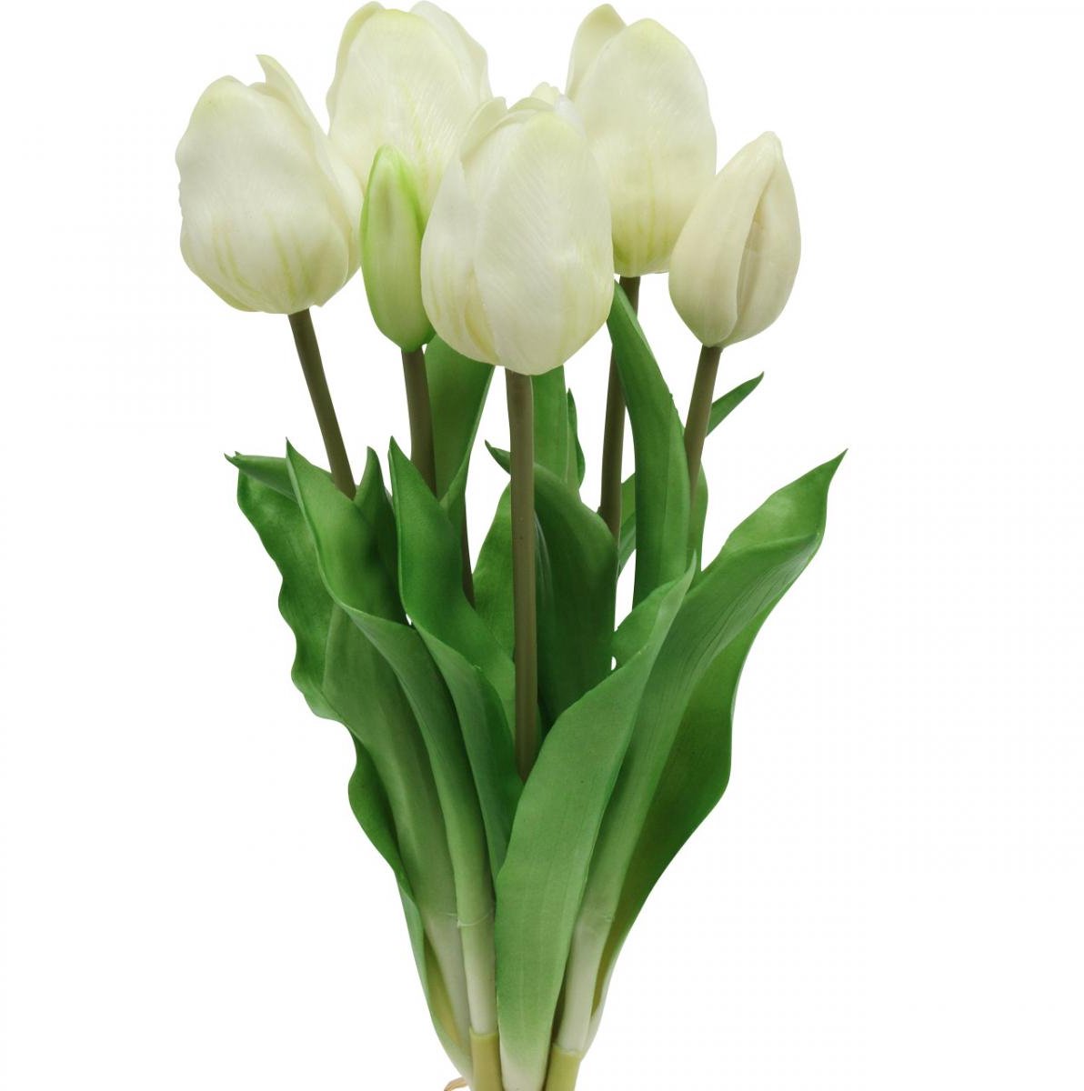 Viana Kunsttulpen Wit Crème Real Touch 38cm 7 stuks