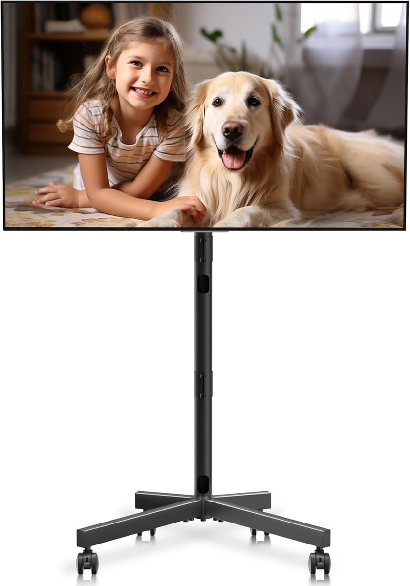 In hoogte verstelbare TV standaard op wielen voor 21-60 inch schermen