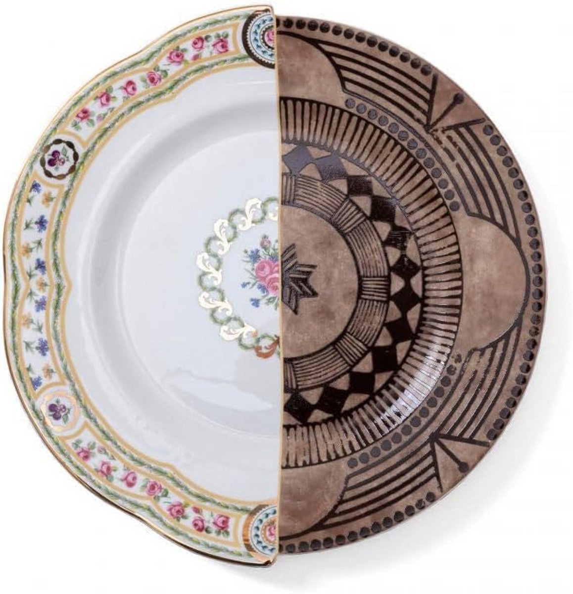 Hybride Dinerbord van Beenderporselein met Oosters en Westers Design