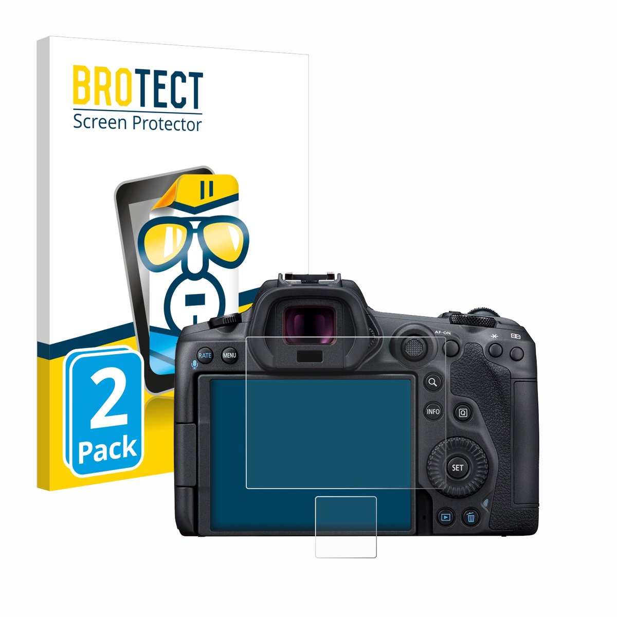 BROTECT - Screenprotector voor Canon EOS R5 - Folie Beschermfolie transparant 2 Stuks