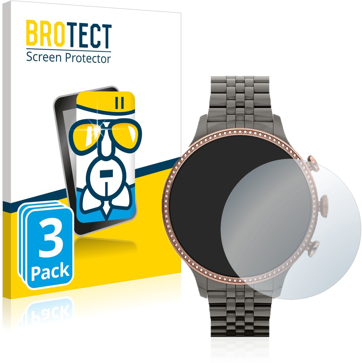 Screenprotector 3 Stuks voor Fossil Gen 6 (42mm) Beschermglas transparant