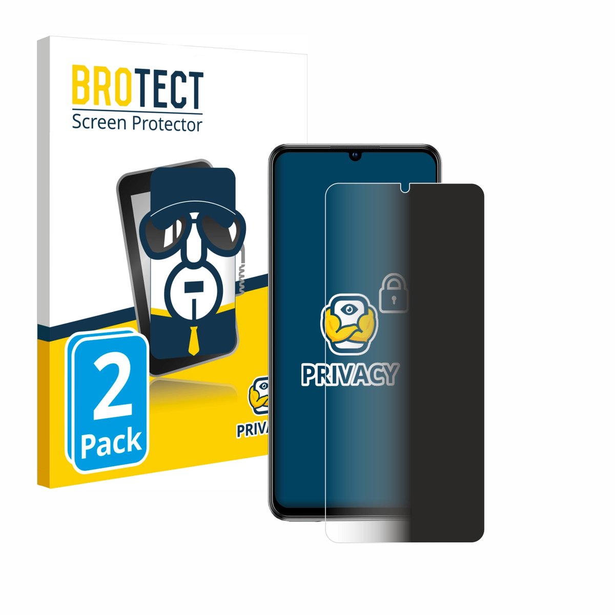 BROTECT - privacy screenprotector voor ZTE Blade V40 Vita - Folie Beschermfolie Blauwlichtfilter 2 Stuks