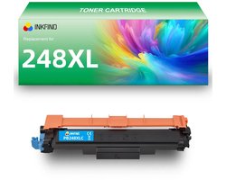 INKFIND TN248XL Cyaan tonercartridge compatibel met Brother TN248XL TN-248XL Cyaan toner cartridge - 1-pack Cyaan