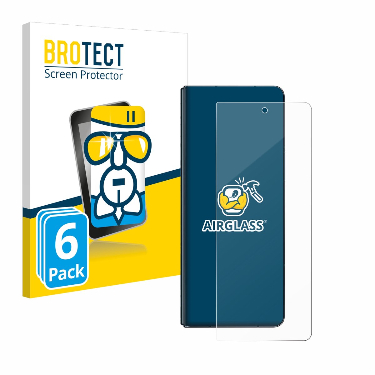 Screenprotector 6 Stuks voor Samsung Galaxy Z Fold 4 Beschermglas transparant