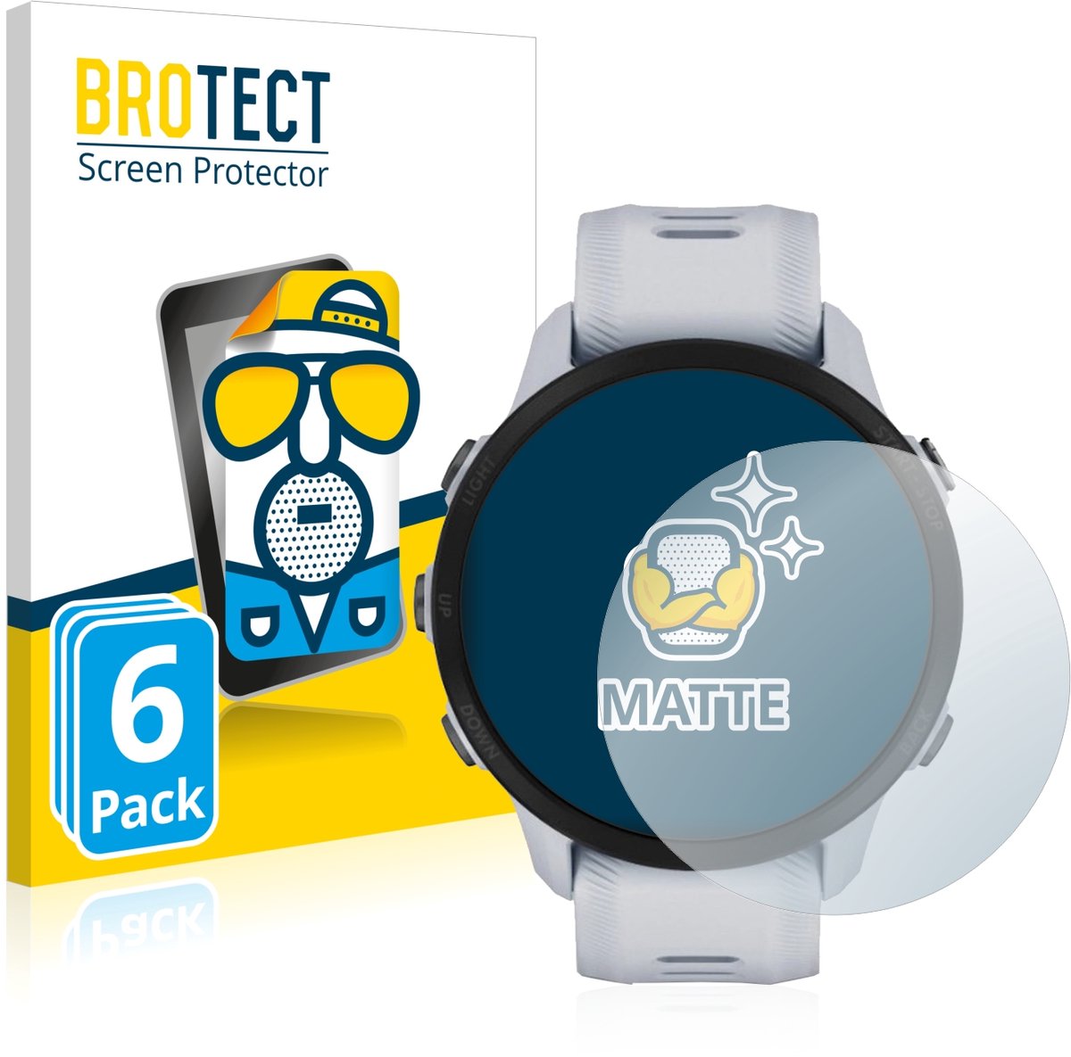 BROTECT - Screenprotector voor Garmin Forerunner 955 - Folie Beschermfolie matte 6 Stuks